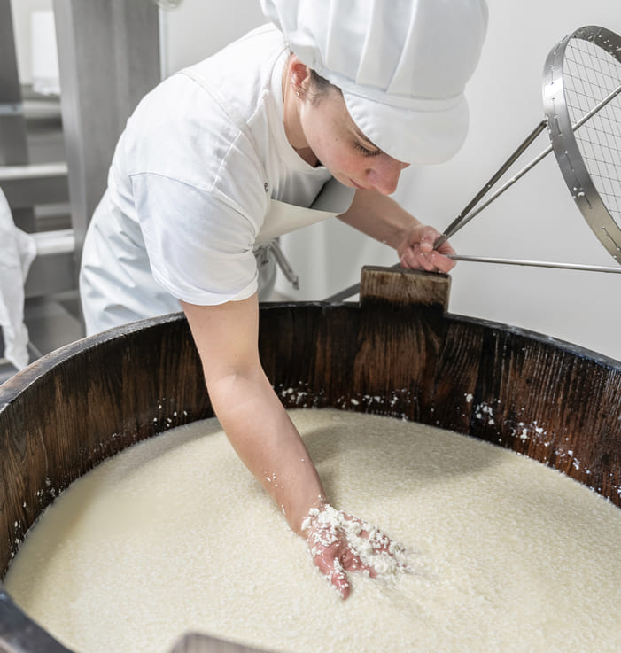 Mise en situation du travail d'Anaïs Peyronnet, productrice fermier (Cantal)